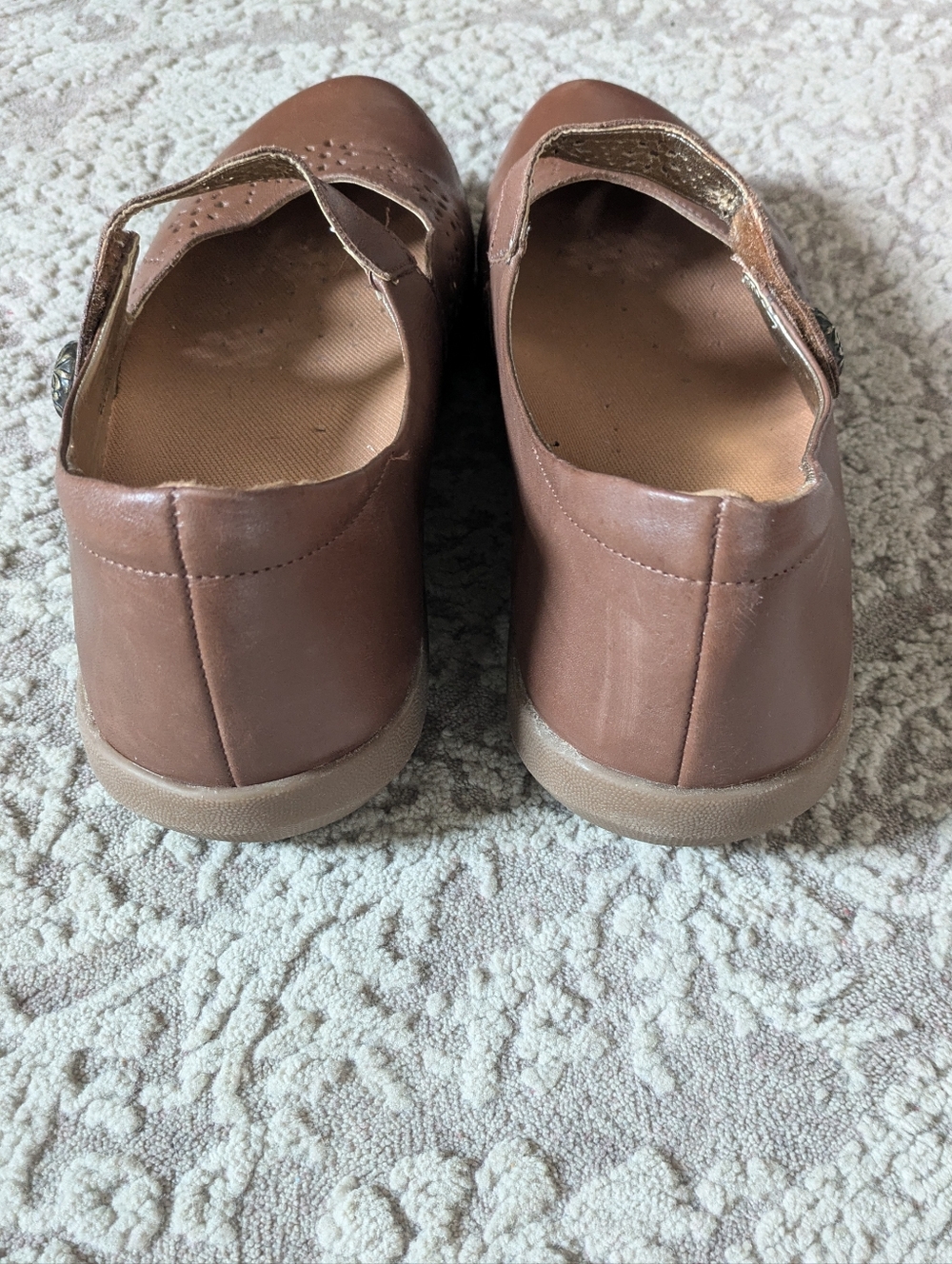 David Tate "Bev" - Women's Mary Jane In Brown/"Luggage" Leather Upper, Size 12 W - Picture 7 of 9